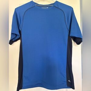 Blue with black on sides sporty shirt L (14/16) or small adult back to school
